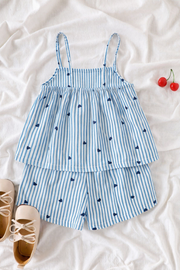 Ty Blue Heart Trendy Baby Girl Top & Shorts Combo