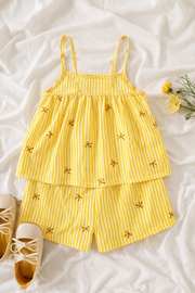 Ty Yellow Trendy Baby Girl Top & Shorts Combo