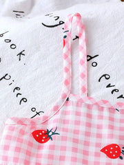 Pink Strawberry Trendy Baby Girl Top & Shorts Combo