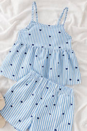 Ty Blue Heart Trendy Baby Girl Top & Shorts Combo