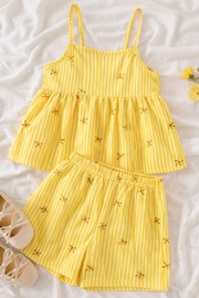 Ty Yellow Trendy Baby Girl Top & Shorts Combo