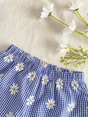 Blue Flower Trendy Baby Girl Top & Shorts Combo