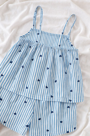 Ty Blue Heart Trendy Baby Girl Top & Shorts Combo