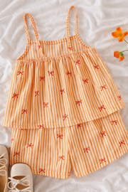 Ty Orange Trendy Baby Girl Top & Shorts Combo