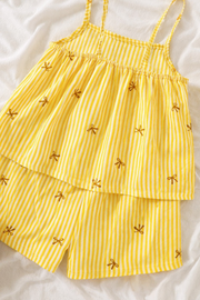 Ty Yellow Trendy Baby Girl Top & Shorts Combo