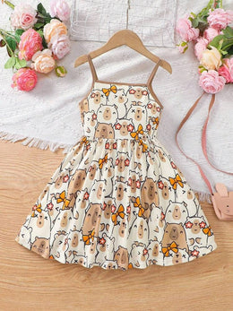 🌸Budhha Print Baby Girl Casual Dress Perfect for Daily Wear & Special Occasions