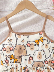 🌸Budhha Print Baby Girl Casual Dress Perfect for Daily Wear & Special Occasions