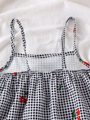 🌸Trendy Cherry Print Baby Girl Top & Shorts Combo