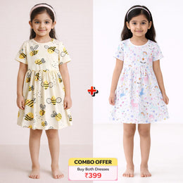 🌸Stylish Soft Fabric Frock combo for Girls Daily and Party Wear