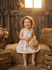 🌸Multi Butterfly Fashionable Casual Comfortable Frock for Blossom Girl