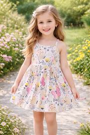 🌸Multi Butterfly Fashionable Casual Comfortable Frock for Blossom Girl