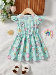 🌸Unicorn Stylish Comfortable Frock for Blossom Girl